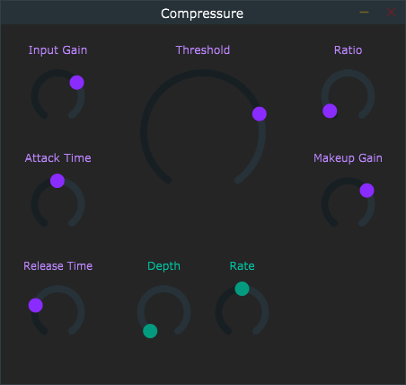 A basic compressor plugin with a custom duster.