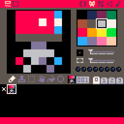 First character concept in pico 8.