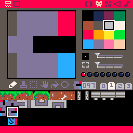 Various platforms and magnets in pico 8